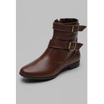 Bota Cano Curto Feminina Conhaque