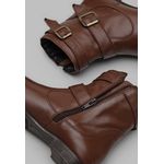 Bota Cano Curto Feminina Conhaque