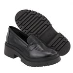 Mocassim Eloá Preto Couro Legitimo 