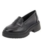 Mocassim Eloá Preto Couro Legitimo 