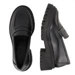 Mocassim Eloá Preto Couro Legitimo 