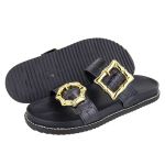 Flat Duda Croco Preta