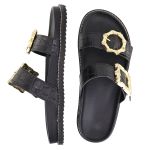 Flat Duda Croco Preta