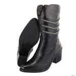 Bota Western Elisa Preta Couro Legitimo