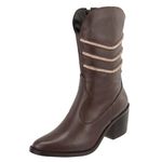 Bota Western Elisa Chocolate Couro Legitimo