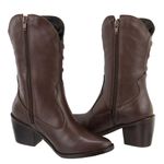 Bota Western Elisa Chocolate Couro Legitimo