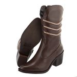 Bota Western Elisa Chocolate Couro Legitimo