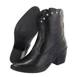 Bota Western Vitoria Preta Couro Legitimo