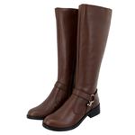 Bota Montaria Adriely Chocolate Couro Legitimo