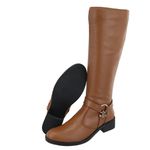 Bota Montaria Adriely Conhaque Couro Legitimo
