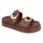 Flatform Rubi Croco Marrom