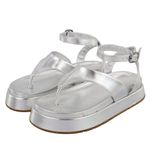 Sandália Flatform Bianca Prata