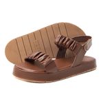 Sandália Flatform Poli Caramelo