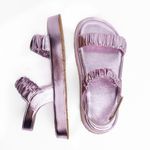 Sandália Flatform Poli Metalizado Lilás