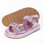 Sandália Flatform Poli Metalizado Lilás