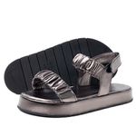 Sandália Flatform Poli Prata Velho