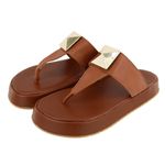 Sandália Flatform Barbara Caramelo