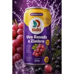 Kombucha Uva Rosada e Zimbro (12 Latas) 269mL -Kulti