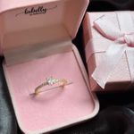 ANEL SOLITÁRIO MINI LOVE - BANHADO A OURO18k 