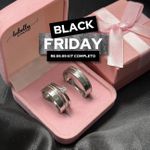 PAR DE ALIANÇAS AÇO INOXIDÁVEL 5’MM POLIDA COM DOIS FRISOS FOSCOS - COM ANEL SOLITÁRIO DE BRINDE 