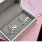 PAR DE ALIANÇAS 2’MM COM ZIRCÔNIA ROSA BEBÊ NO FRISO - COM ANEL SOLITÁRIO CRAVEJADO 