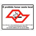 PLACA SINAL 20X30CM 611 PROIB FUMAR MAPA