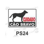 PLACA SINAL 30X20CM PS24 CUIDADO CÃO BRAVO