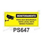 PLACA SINAL 30X13CM PS647 MONITORAMENTO