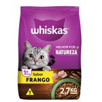 RACAO GATO WHISKAS FRANGO 2,7 KG MELHOR POR NATUREZA