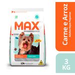 RACAO CAO MAX 3KG AD RP CARNE ARROZ