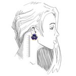 Brinco Tres Pedras Lápis Lazuli