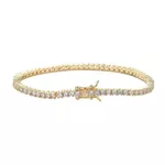Pulseira Riviera 4 Garras Pedra 2,5mm Banho de Ouro