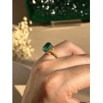 Anel Quadrado Verde Esmeralda Ouro