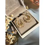 Brinco Argola Frontal Linhas Banho de Ouro