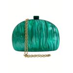 Bolsa Clutch Oval Acrilico Verde