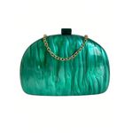 Bolsa Clutch Oval Acrilico Verde