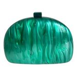 Bolsa Clutch Oval Acrilico Verde
