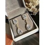 Brinco Cristal Gota Banho Ouro