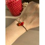 Bracelete Gota Tangerina Banho Ródio Branco