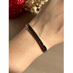 Bracelete Ródio Branco Zircônia Negra Fecho Clic