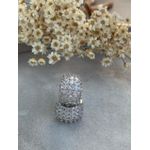 Argola Cravejada Zircônia Quadrada Ródio Branco