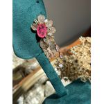 Brinco Luxo Flor Franjas Ligth Pink Ouro