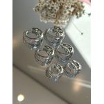 Trio de Argolas Gota Zircônia Cristal Ródio Branco