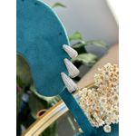 Trio de Argolas Gota Zircônia Cristal Ródio Branco