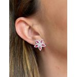 Brinco Flor Safira Rosa