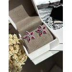 Brinco Flor Safira Rosa