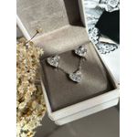 Conjunto Coração Tres Pedras Zircônia