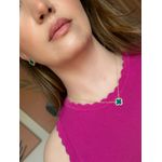 Conjunto Brinco e Colar trevo Malaquita Ouro