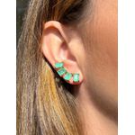 Conjunto Brinco e Colar Retangular Turmalina Ouro