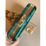 Clutch Retangular Acetinada Verde Esmeralda